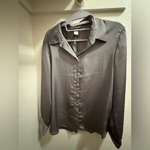 H&M Silk Grey Blouse